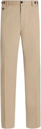 Dolce & Gabbana Katoenen Keper Broek met Plooien - Heren - Chinos - Grijs - M - Katoen - Broeken