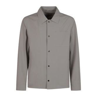 Herno Casual Shirts, male, Gray, Size: 2XL Shirt Jacket Nastrata Essence