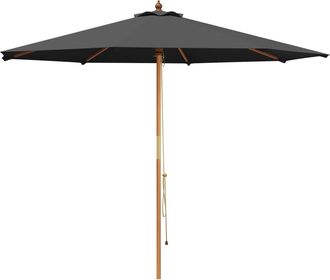vidaXL Sombrilla De Jard&iacute;n &Oslash; 300 X 248 Cm Madera De Eucalipto Maciza Vidaxl