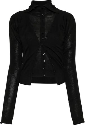 Low Classic Cardigan con design a strati - Nero