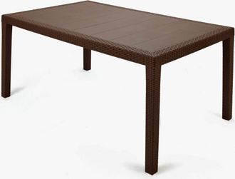 OEM Tavolo Rettangolare Da Giardino, Made In Italy, 138x78x72 Cm, Color Moka