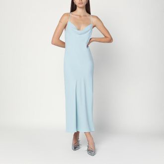 Calvin Klein Light Blue Slip Dress In Crêpe