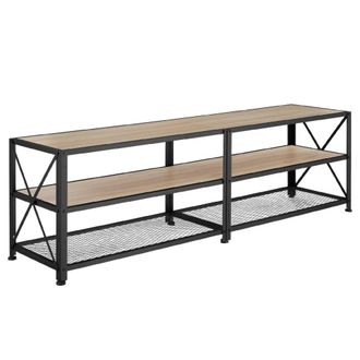 TecTake Mueble bajo para televisor, madera industrial clara, roble sonoma