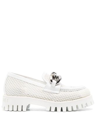 Casadei Tappeur netweb loafers - White