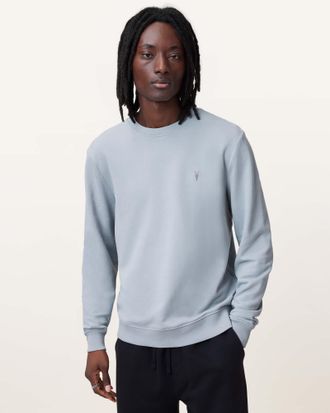 AllSaints Mens Cotton Raven Crew Neck Ramskull Sweatshirt, Size: XXL