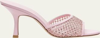 Stuart Weitzman 85mm Bareitall Mesh and Leather Sandals