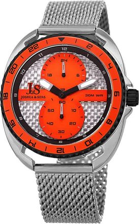 Joshua & Sons Military Time Orange Dial Mens Watch JX136OR