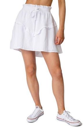 Gibsonlook Ruffle Cotton Gauze Drawstring Skirt in Off White at Nordstrom Rack, Size Xx-Small