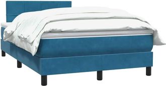 vidaXL Cama Box Spring Con Colch&oacute;n Terciopelo Azul Oscuro 120x210 Cm Vidaxl