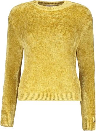 Herno Resort Pullover van Chenille Knit - Dames - Ronde hals truien - Geel - XS - Katoen - Truien & Vesten