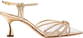 Casadei Sandalen met hoge hak - Dames - Sandalen met hakken - Geel - 39 EU - Schoenen
