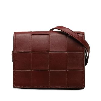 Bottega Veneta Burgundy Maxi Intrecciato Mini Cassette Crossbody