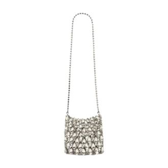 Self Portrait Cross Body Bags, female, Gray, Size: ONE SIZE Crystal Mini Crossbody