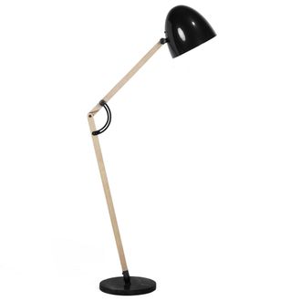 Beliani Beliani - L&aacute;mpara De Pie Negra De Metal 175 Cm Ajustable Industrial Hetton