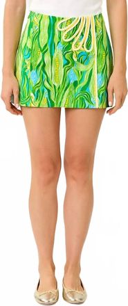 Lilly Pulitzer Michelina Mini Skort In Turquoise Tide Sweet Corn