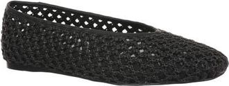 Nordstrom Maddox Raffia Flat in Black Raffia at Nordstrom, Size 5.5