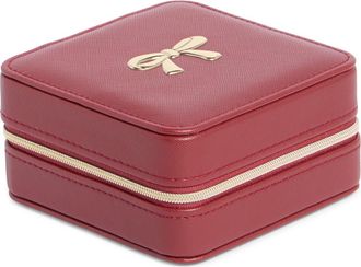 Nordstrom Square Jewelry Box in Burgundy- Gold Bow at Nordstrom Rack