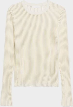Helmut Lang Sheer Stripe Crewneck Top