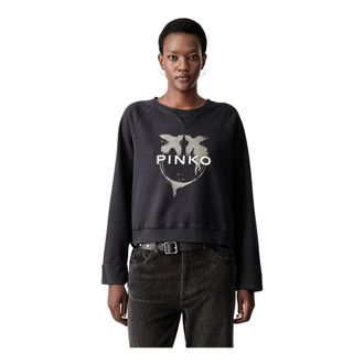 Pinko Pinko - Sweatshirt - Dames - Sweatshirts & Hoodies - Zwart - Maat: M Katoen