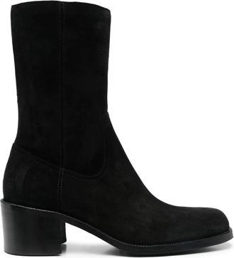 Dries Van Noten Enkellaarsjes - Dames - Laarzen met Hak - Zwart - 36 EU - Leer - Schoenen