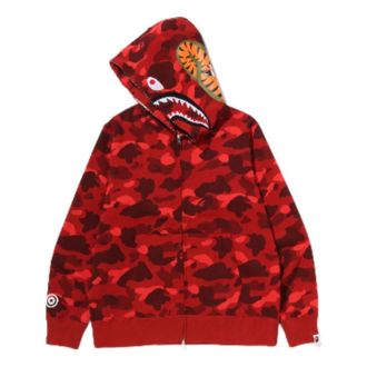 A Bathing Ape Color Camo Shark Full Zip Hoodie Red 1M70-115-005-RED