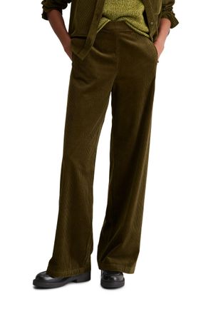 Marc O'Polo Cordhose MARC OPOLO, Damen, Gr. 34, N-Gr, mossy olive, Cord, Obermaterial: 100% Baumwolle, relaxed fit, Hosen Cordhose, relaxed fit, aus reinem Organi