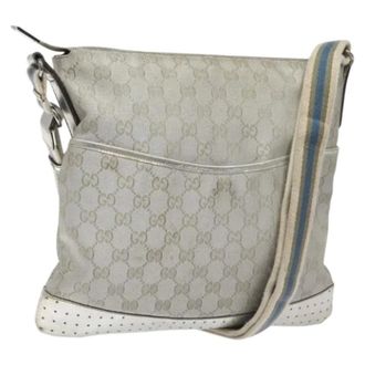 Gucci Pre-owned Canvas gucci-bags - Dames - Pre-owned - Grijs - Maat: ONE Size Leer