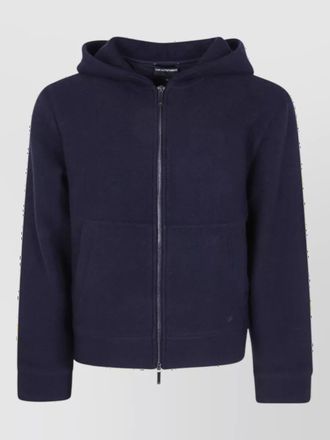 Emporio Armani wool blend zip-up hoodie jacket