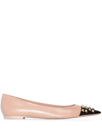 Valentino Garavani Rockstud leren pumps - Beige