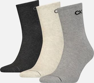 Calvin Klein Mens 3-Pack Combed Cotton Short Socks, Mid Grey Melange - Black - Size: 16/14.5/8/15/8.5/15.5/9/13/13.5/14/6.5/7/7.5/11.5/5/12/5.5/12.5