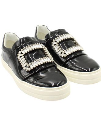 Roger Vivier Womens Patent Leather Sneaky Viv Crystal Embellished Slip On Sneaker (Authentic Pre-Loved)