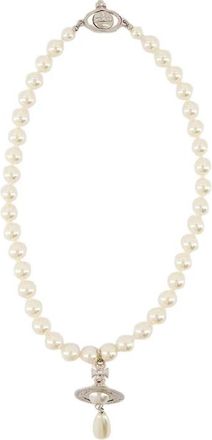 Vivienne Westwood Parel Drop Choker Ketting - Grijs - Dames - Kettingen - Grijs - ONE Size - Accessoires
