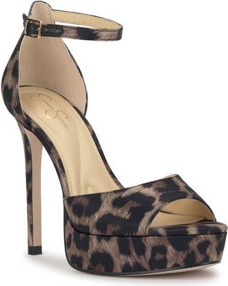 Jessica Simpson Sohilea Ankle Strap Platform Sandal in Brown 07 at Nordstrom, Size 7.5