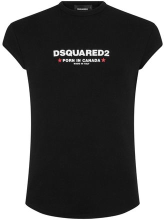 Dsquared2 T-shirt met logoprint - Zwart