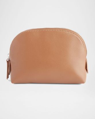 Royce Leather Monogrammed Compact Leather Cosmetic Bag