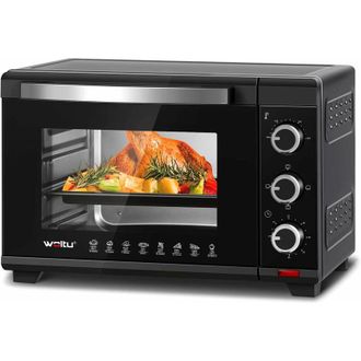 Woltu Woltu - Horno De Electrico Sobremesa 28l 1600 W Horno Tostador Con Bandeja Y Rejilla Mini Horno De Control Con Puerta De Doble Cristal Temperatura 100