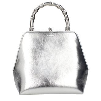Jil Sander Goji Handtasche Damen Silber Leder