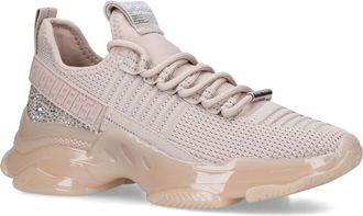 Steve Madden Womens Maxilla Blush Sneakers - Beige Fabric - Size UK 8