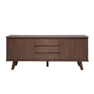 Miliboo Sideboard Scandinavo In Legno Scuro Noce 2 Porte 3 Cassetti L180 Cm Fifties