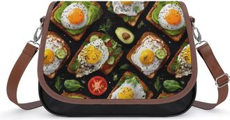 Generic Breakfast Toasts with Eggs Small Womens Crossbody Bags Shoulder Handbag with Adjustable Strap for Travel