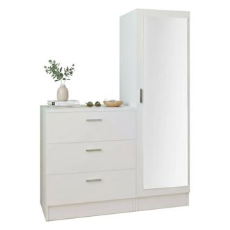 Dmora Muebles De Entrada Halimede, Entrada Para Perchas, Composici&oacute;n Para Atrio, Consola De Almacenamiento Multifunci&oacute;n, 60x47h72 Cm, Blanco, Con Embalaje R
