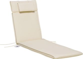 OUTSUNNY Garden Sun Lounger Chair Cushion ONLY Reclining Relaxer Indoor Outdoor Cream