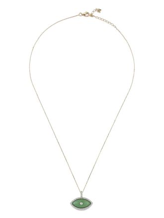 Mateo Bijoux 14kt gold Eve Jade necklace - women - 14kt Gold/Jade/Diamond - One Size - Green