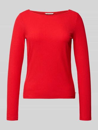 Tom Tailor Denim Slim Fit Langarmshirt aus Viskose-Mix in Rot, Größe XL