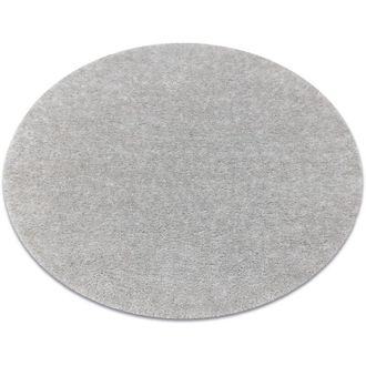 RugsX Rugsx - Carpet buenos circle 7005 shaggy plain, single color silver grey round 120 cm