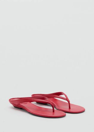 Mango Sandali pelle zeppa rosso - Donna - 35 - MANGO