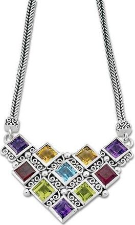 Samuel B. Multistone Statement Necklace in Silver/Multi Stone at Nordstrom Rack
