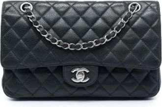 Chanel Pre-owned Vintage Double Flap Shoulder Bag - unisex - Vintage Schoudertas - Zwart - ONE Size - Leer - Vintage