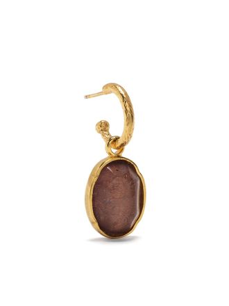 Goossens Talisman cabochon single earring - unisex - 24kt Gold Plate/quartz - One Size