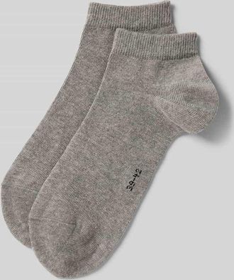 Falke Socken mit geripptem Abschluss im 2er-Pack in Mittelgrau Melange, Größe 35-38